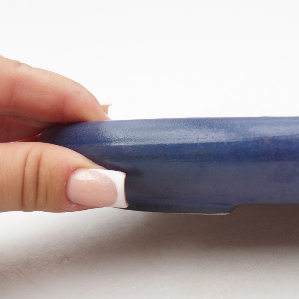 Ceramic bonsai bowl 22,5 x 16,5 x 3 cm, colour blue