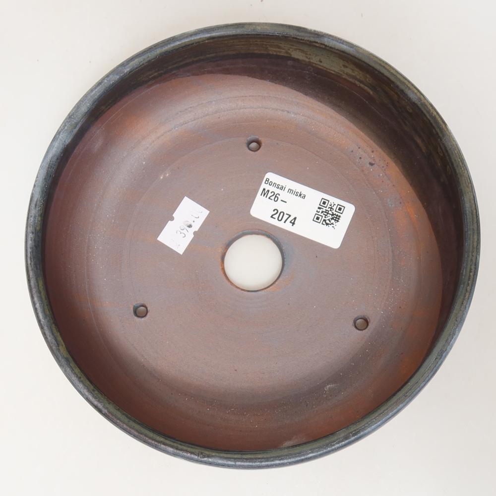 Ceramic bonsai bowl 16,5 x 16,5 x 5 cm, brown