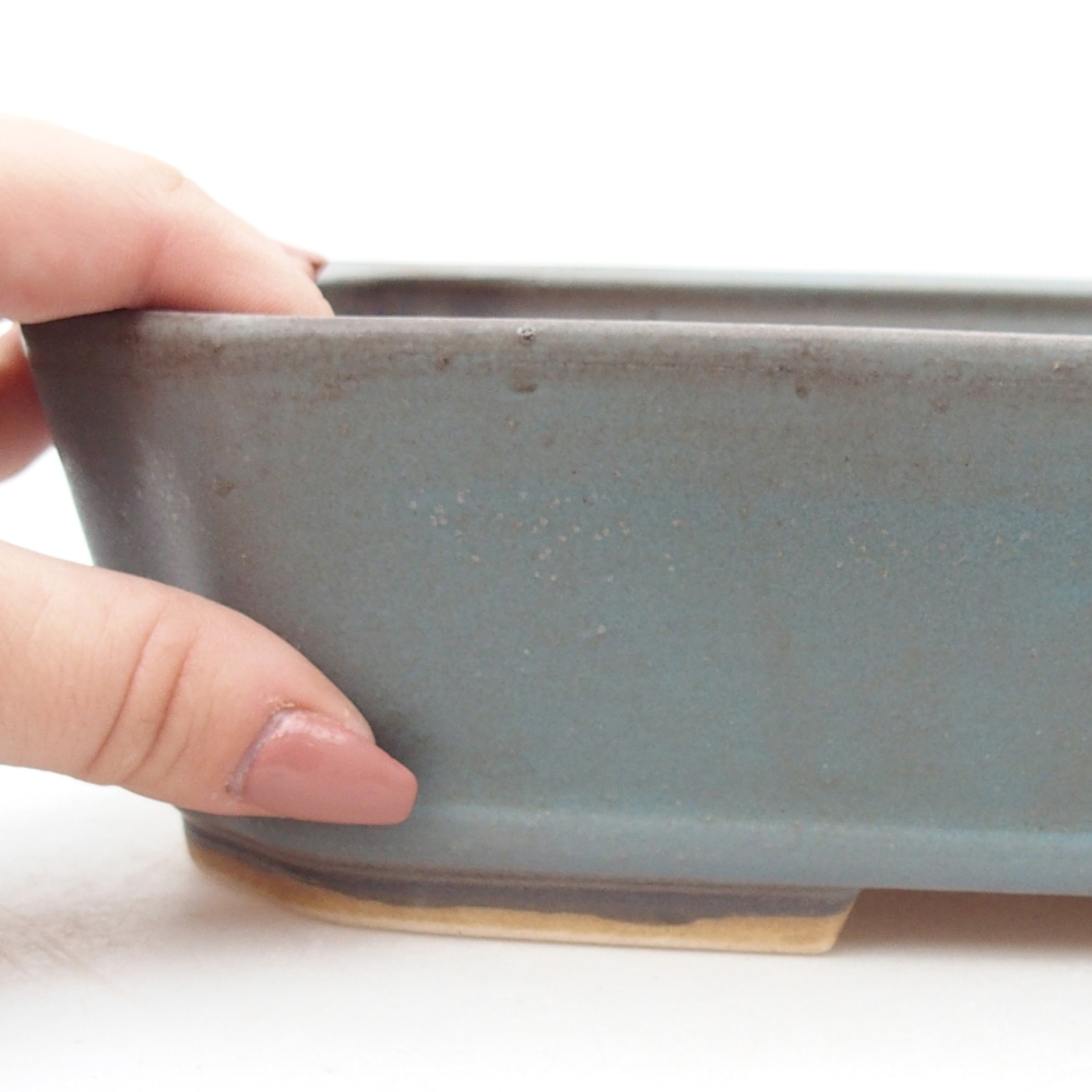 Ceramic bonsai bowl 25 x 21,5 x 6,5 cm, colour blue