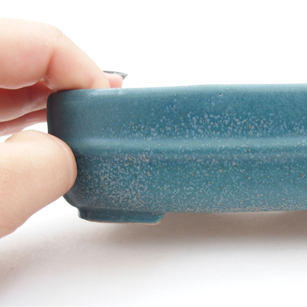 Ceramic bonsai bowl 14 x 12 x 4,5 cm, color blue