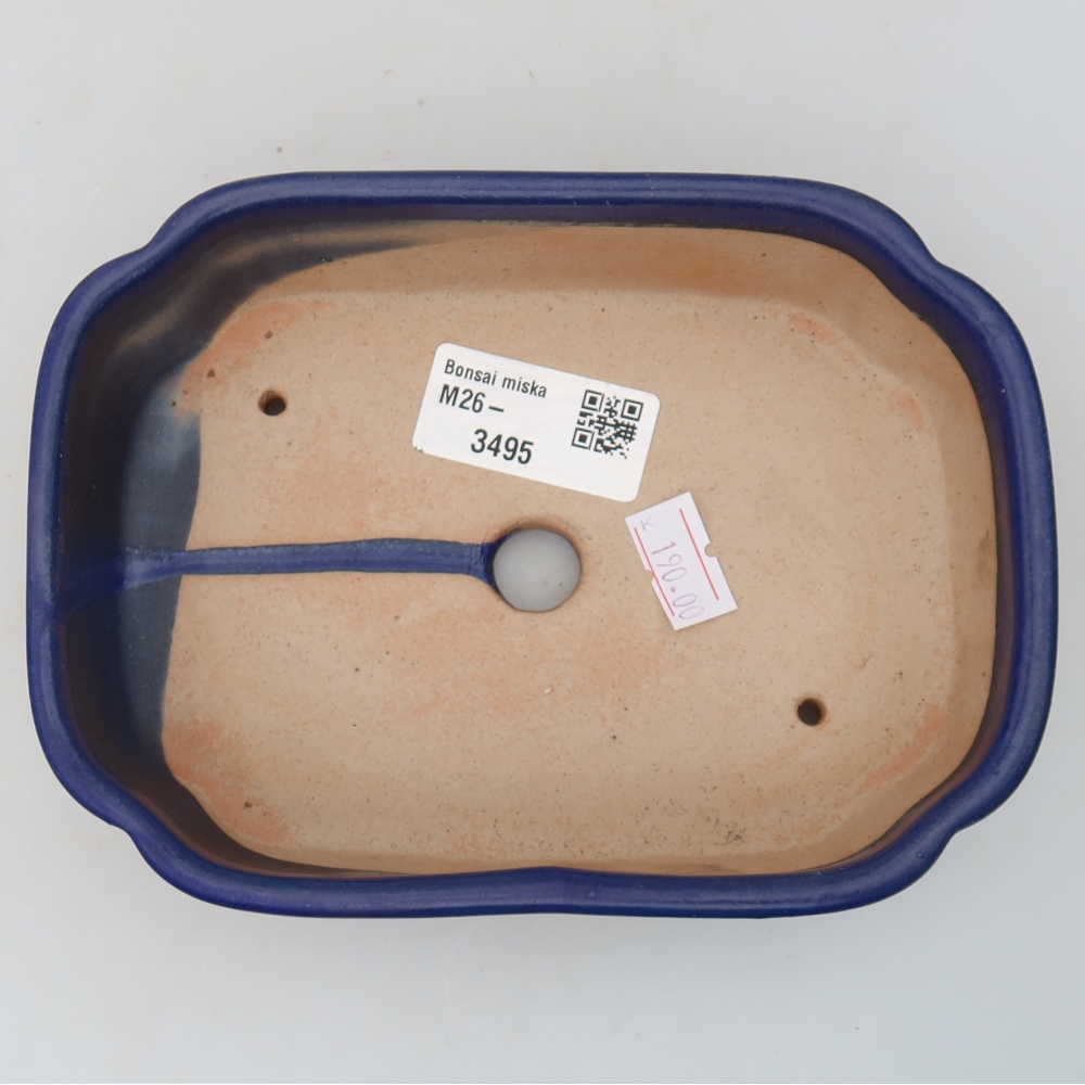 Ceramic bonsai bowl 16 x 11,5 x 4 cm, colour blue
