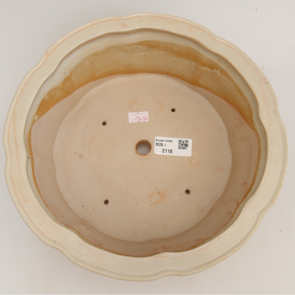 Ceramic bonsai bowl 26 x 26 x 8 cm, colour beige