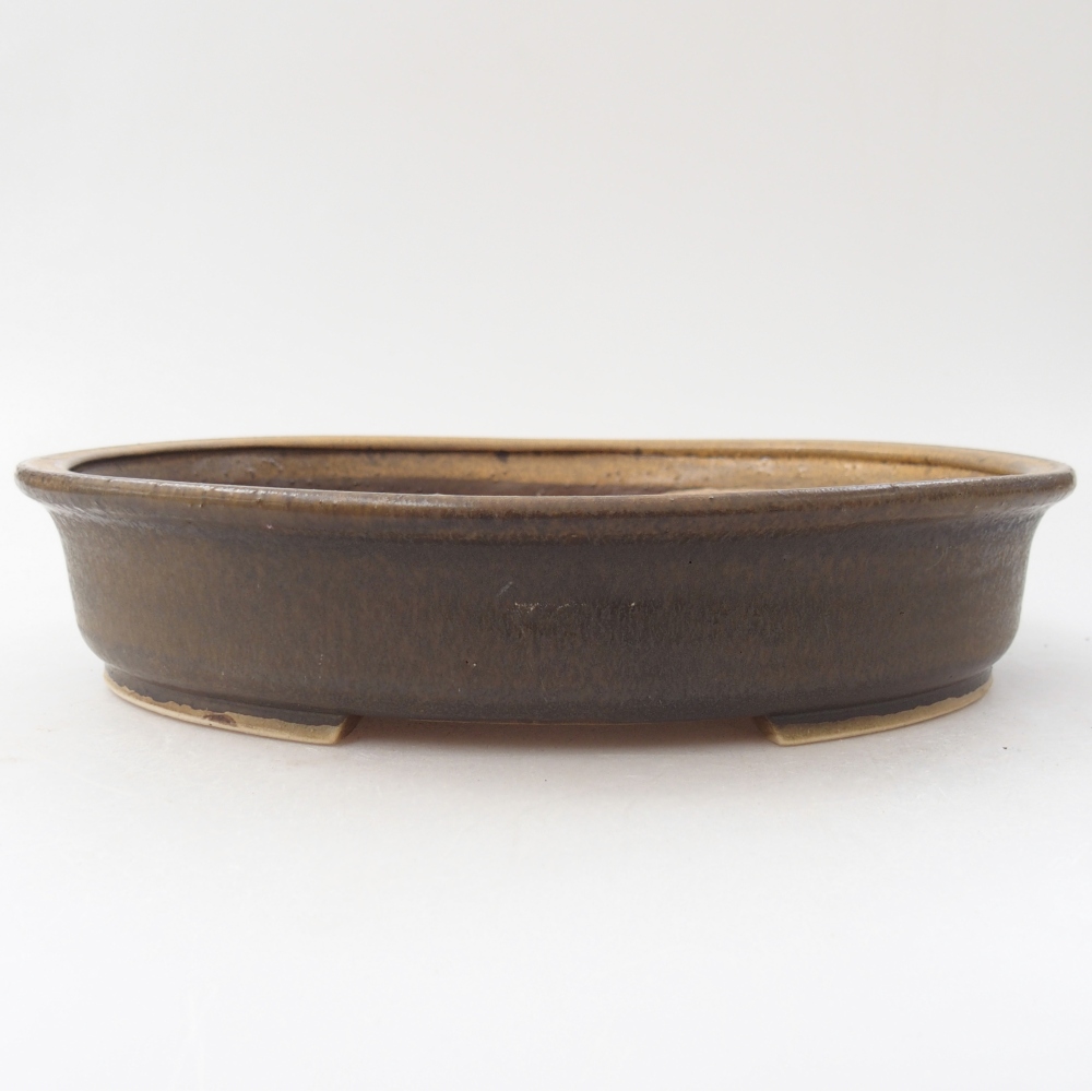 Ceramic bonsai bowl 24 x 21 x 5 cm, brown