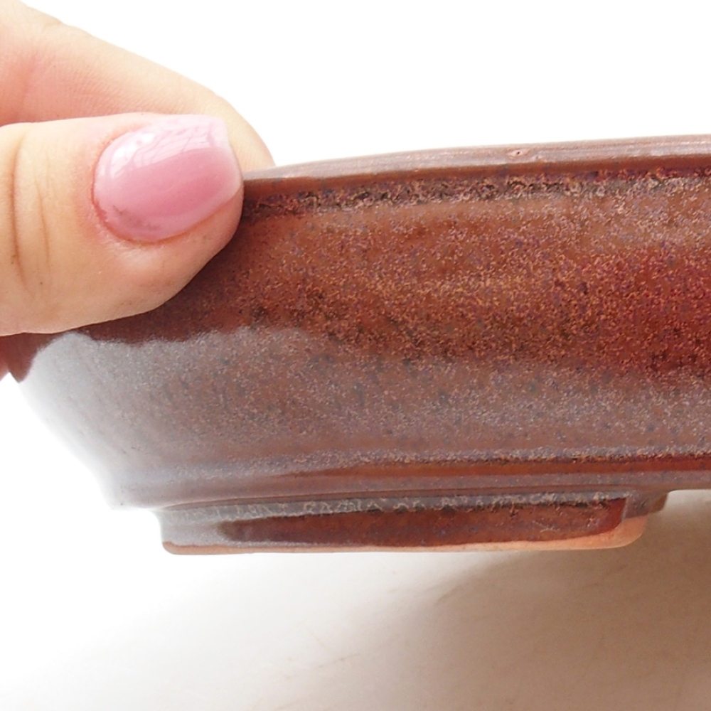 Ceramic bonsai bowl 24,5 x 20 x 4,5 cm, color brown