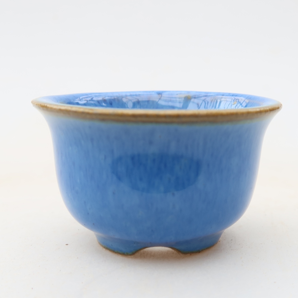 Ceramic bonsai pot, 5 x 5 x 3 cm, blue