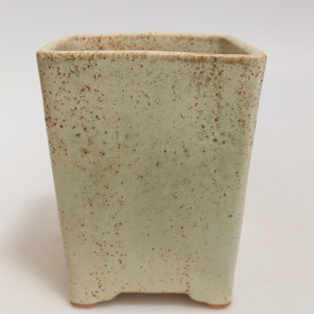Ceramic bonsai pot, 9 x 9 x 11 cm, green