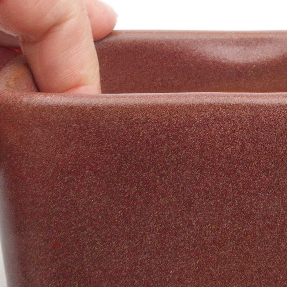Ceramic bonsai bowl 10 x 10 x 8 cm, color brown
