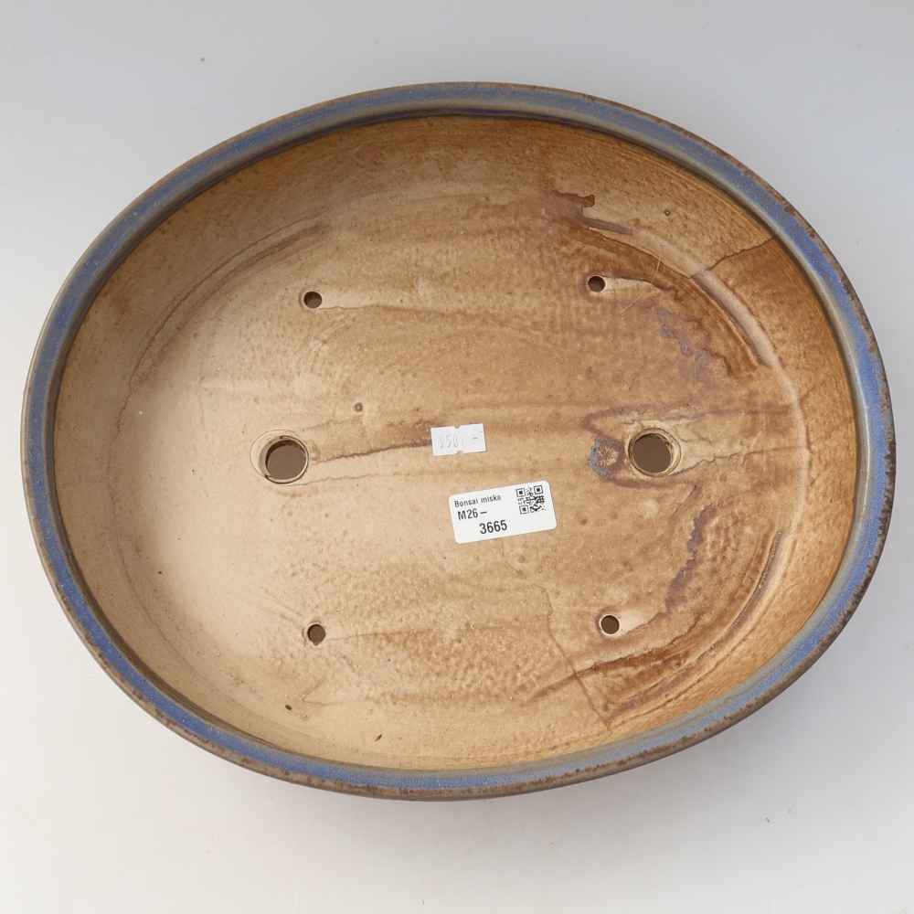 Ceramic bonsai pot, 32 x 27.5 x 6.5 cm, blue