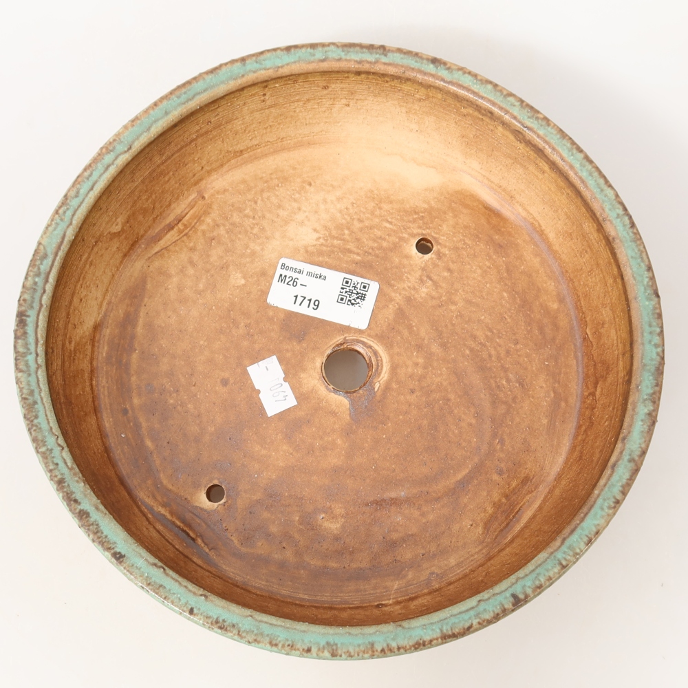 Ceramic bonsai bowl 21,5 x 21,5 x 6 cm, green