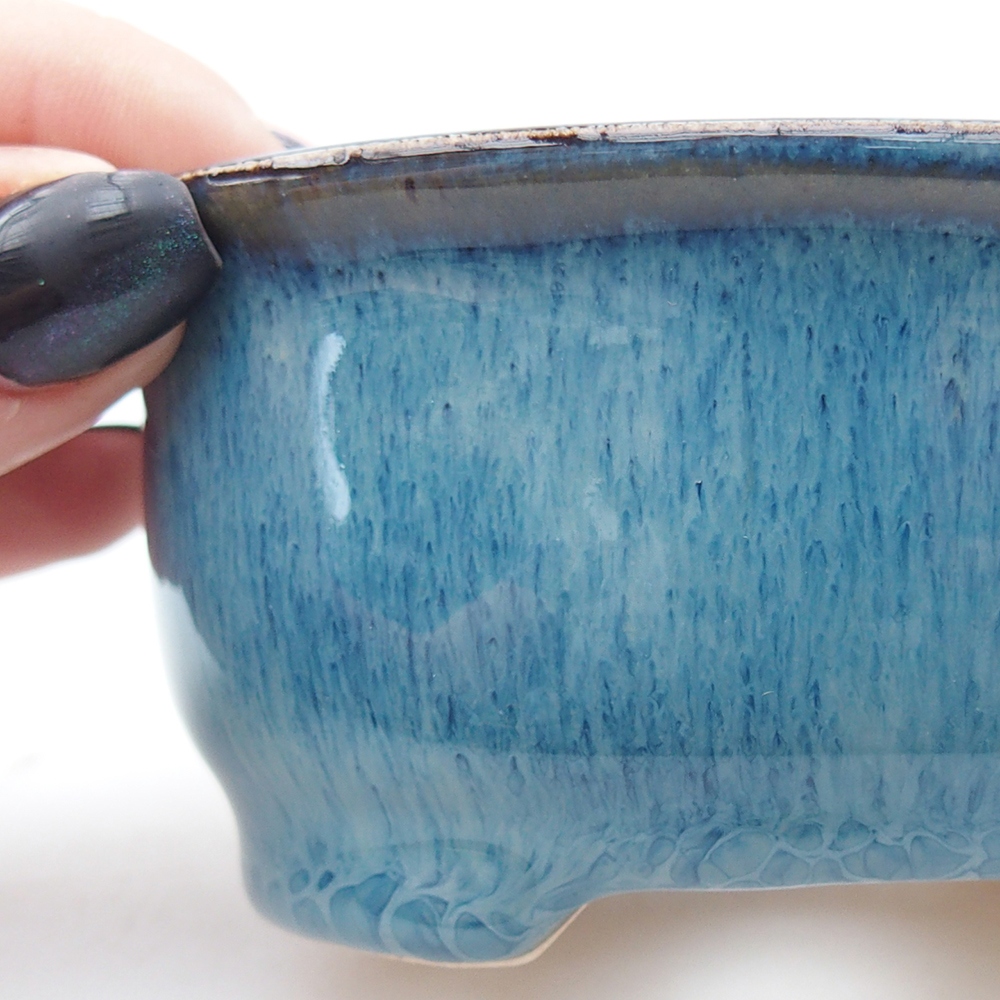 Mini bonsai bowl 9,5 x 8 x 4,5 cm, colour blue