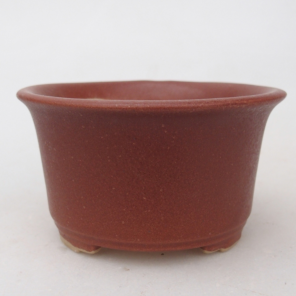 Ceramic bonsai bowl 9 x 9 x 5 cm, burgundy