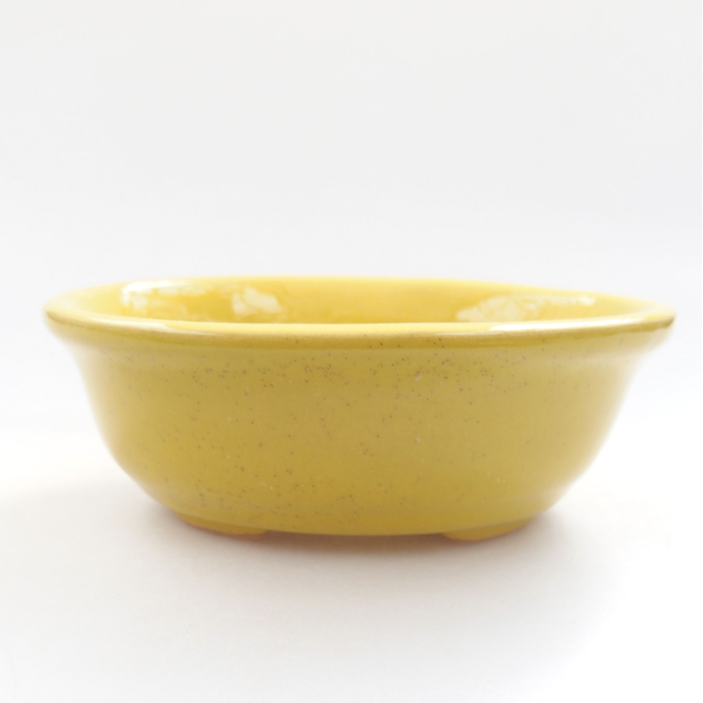 Ceramic bonsai bowl 11 x 9 x 4 cm, color yellow