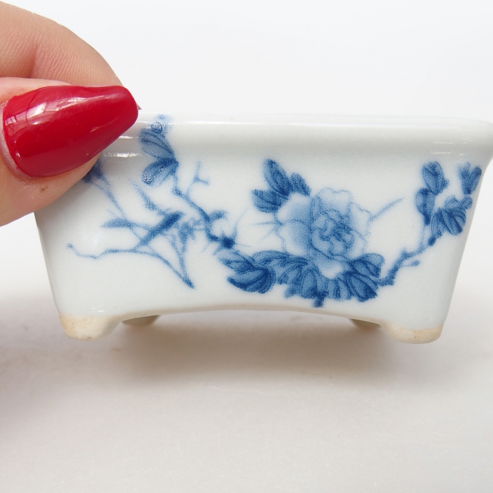 Mini bonsai bowl 8 x 6,5 x 3,5 cm, white