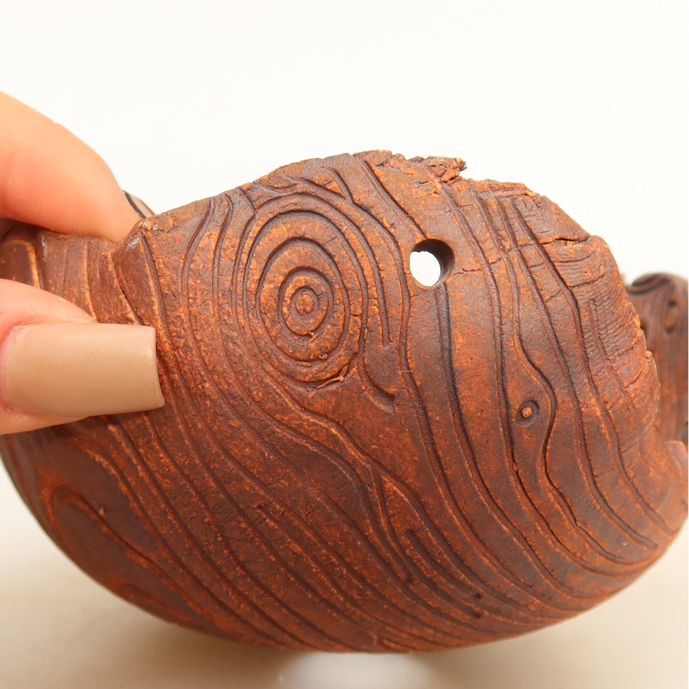 Ceramic Kokedama Pot, 12 x 12 x 7 cm, brown