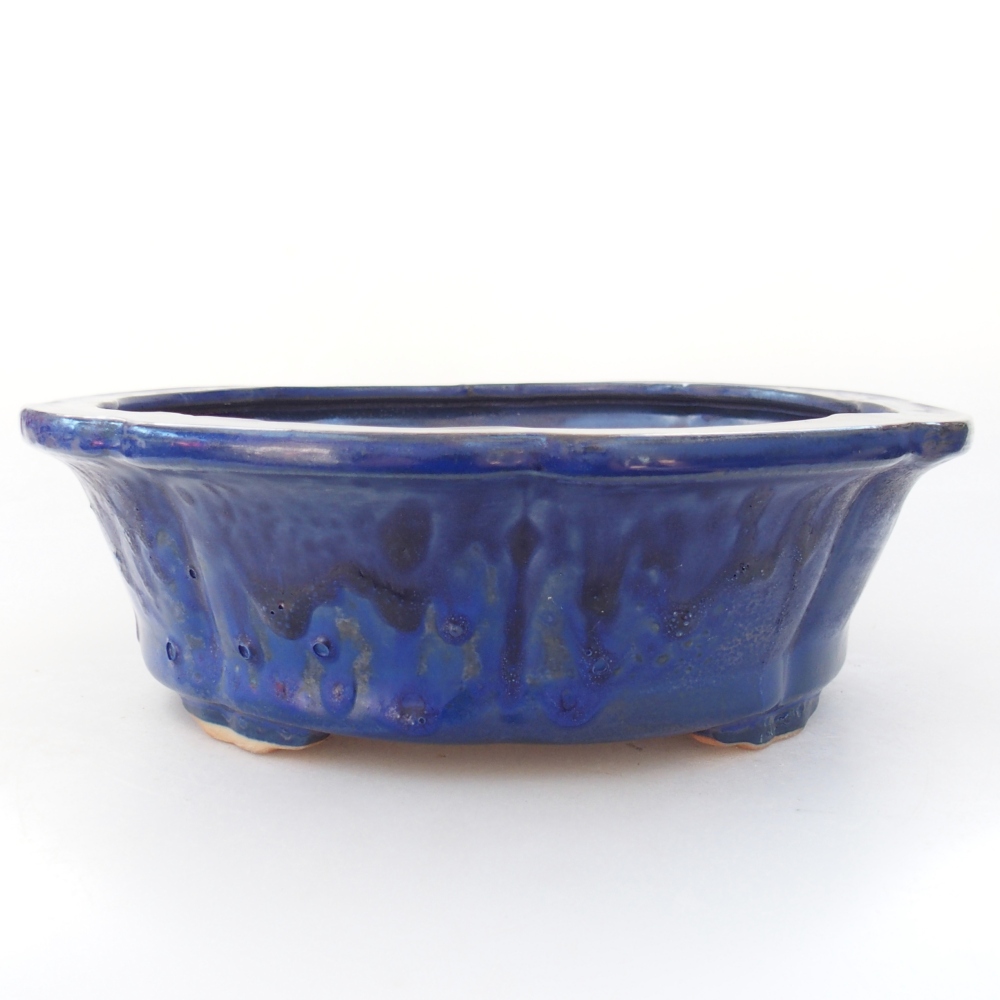 Ceramic bonsai bowl 26 x 26 x 8 cm, colour blue