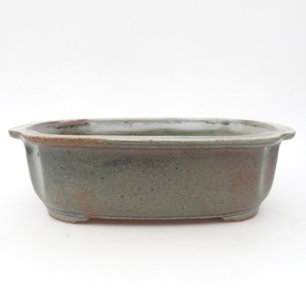 Ceramic bonsai bowl 25 x 21 x 7,5 cm, green