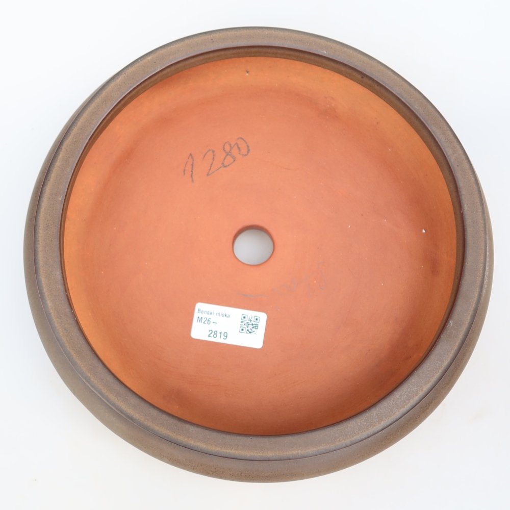 Ceramic Bowl  23 x 23 x 7 cm, brown