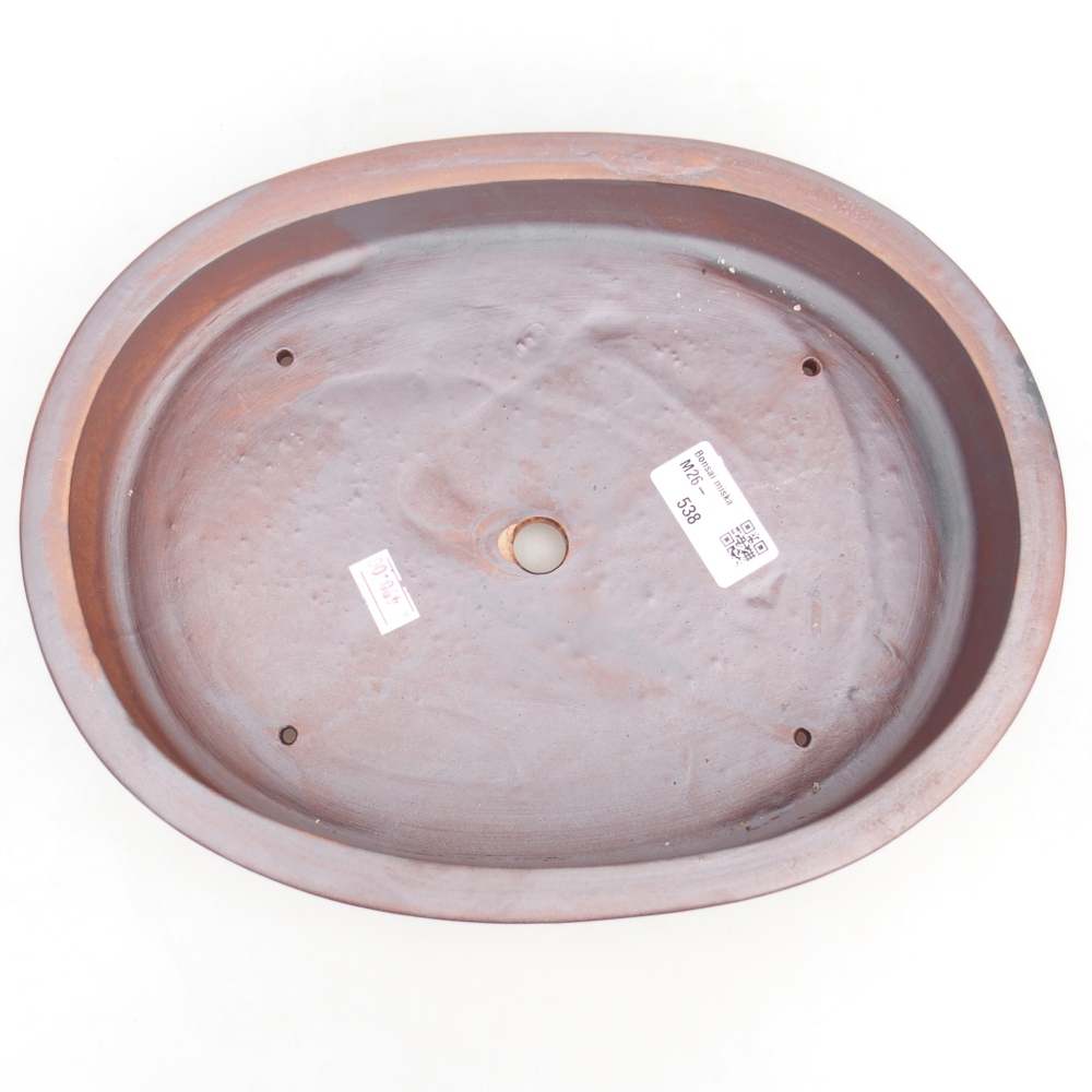 Ceramic bonsai bowl 27 x 21 x 5 cm, metal colour