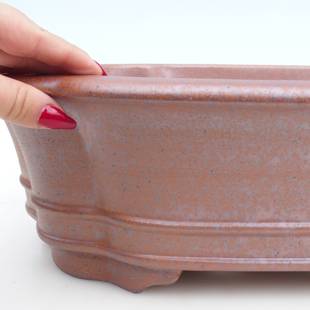 Ceramic bonsai bowl 41,5 x 35,5 x 12 cm , metal colour - PERSONAL COLLECTION ONLY or pallet transport