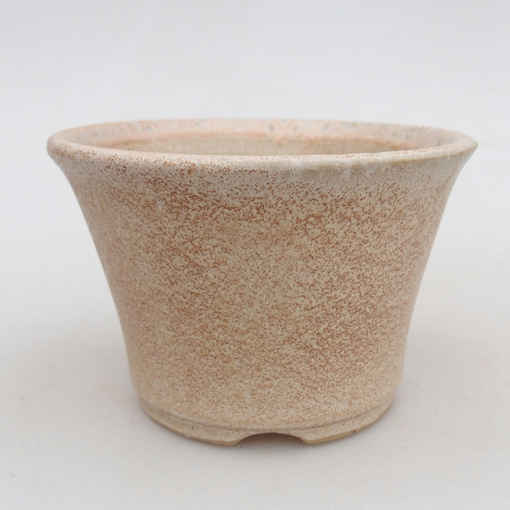 Ceramic bonsai bowl 11 x 11 x 7 cm, colour beige