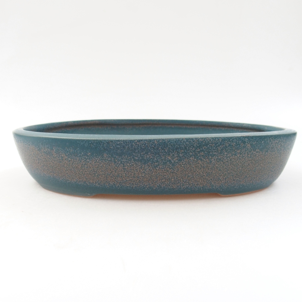 Ceramic bonsai bowl 22 x 17 x 4 cm, color blue