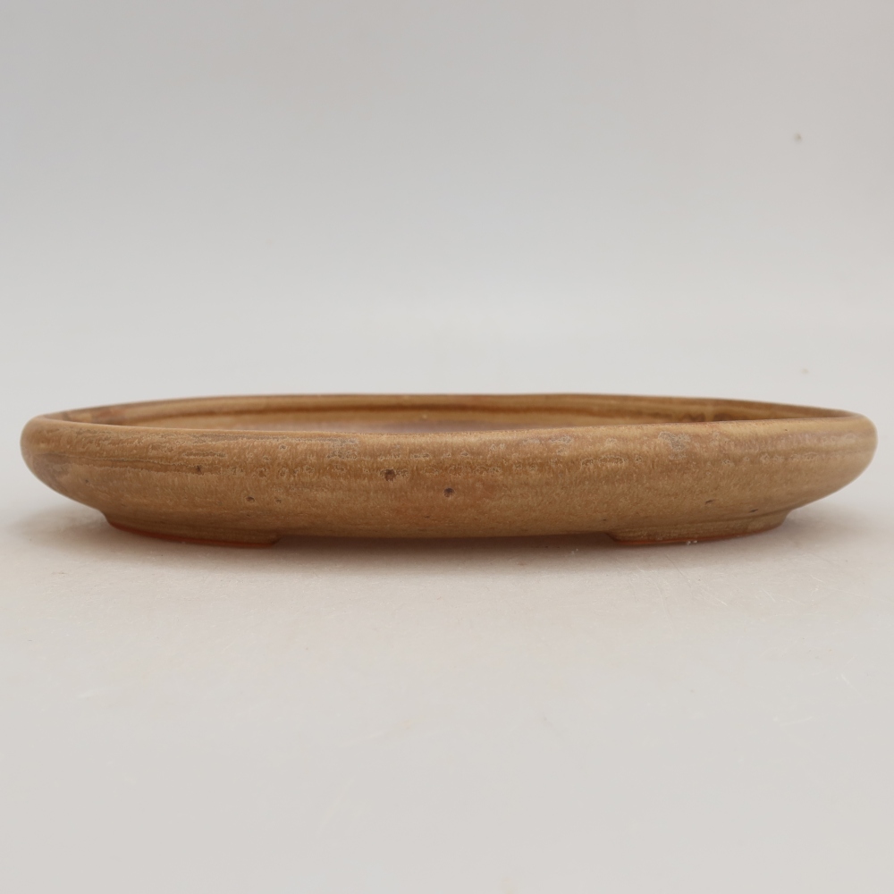 Ceramic bonsai bowl 22,5 x 16,5 x 3 cm, colour beige