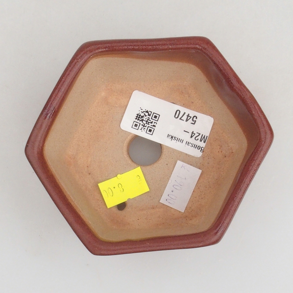 Ceramic bonsai bowl 9,5 x 9 x 4,5 cm, color brown