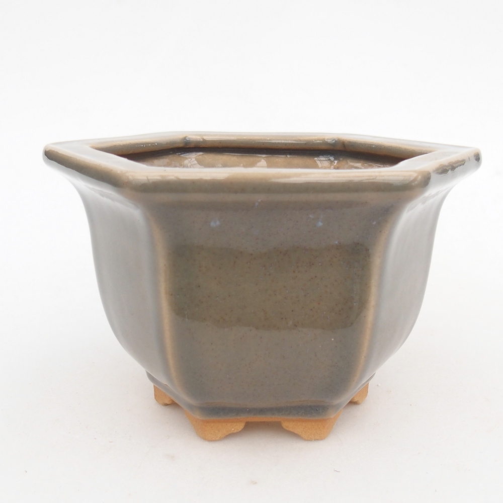 Ceramic bonsai bowl 13 x 11,5 x 8 cm, grey