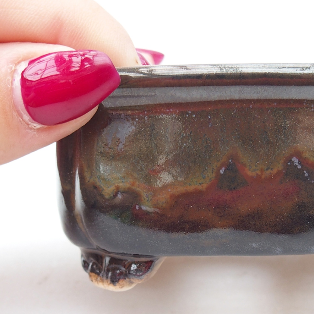 Ceramic bonsai bowl 7,5 x 7 x 4 cm, color black