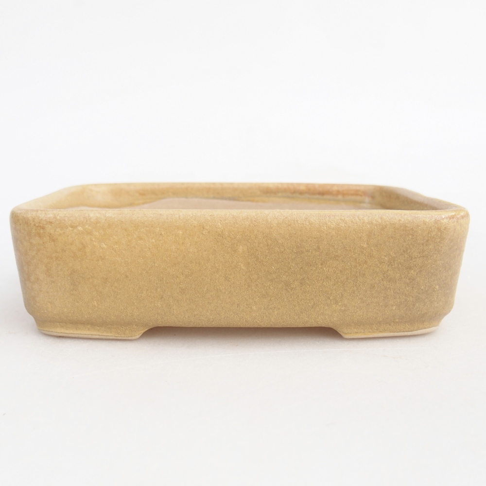 Ceramic bonsai bowl 12,5 x 9,5 x 3,5 cm, colour beige
