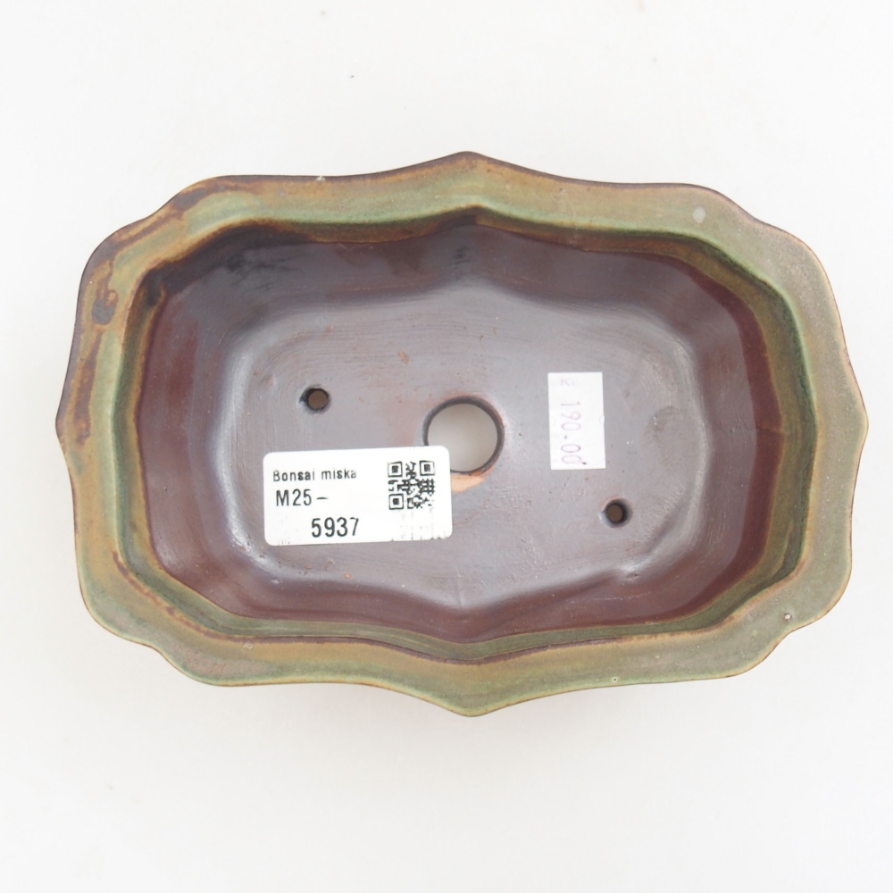 Ceramic bonsai bowl 15,5 x 11 x 4,5 cm, color green