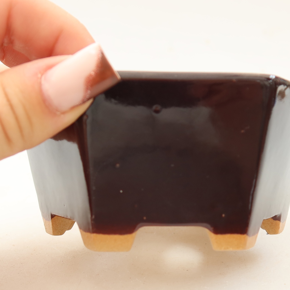 Ceramic bonsai bowl 10 x 9 x 5 cm, brown