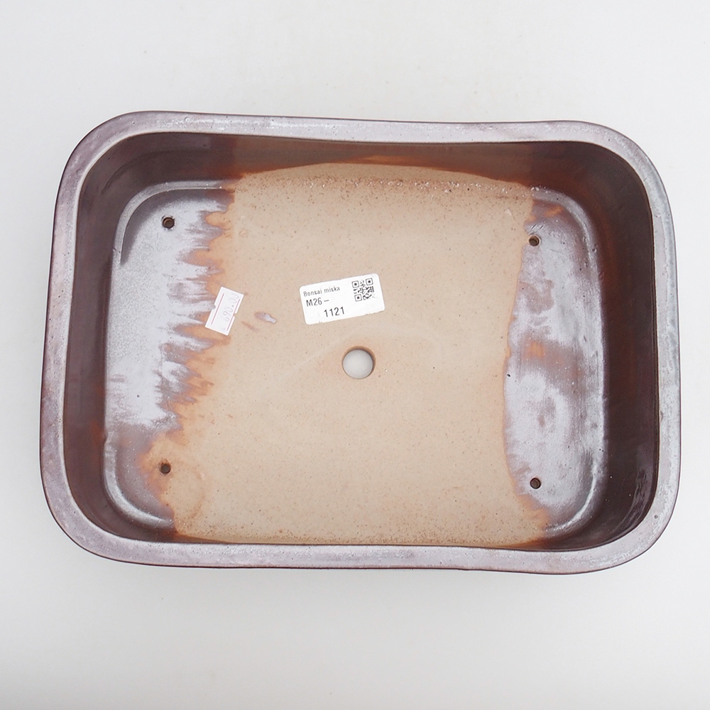 Ceramic bonsai bowl 27,5 x 20 x 7 cm, colour burgundy