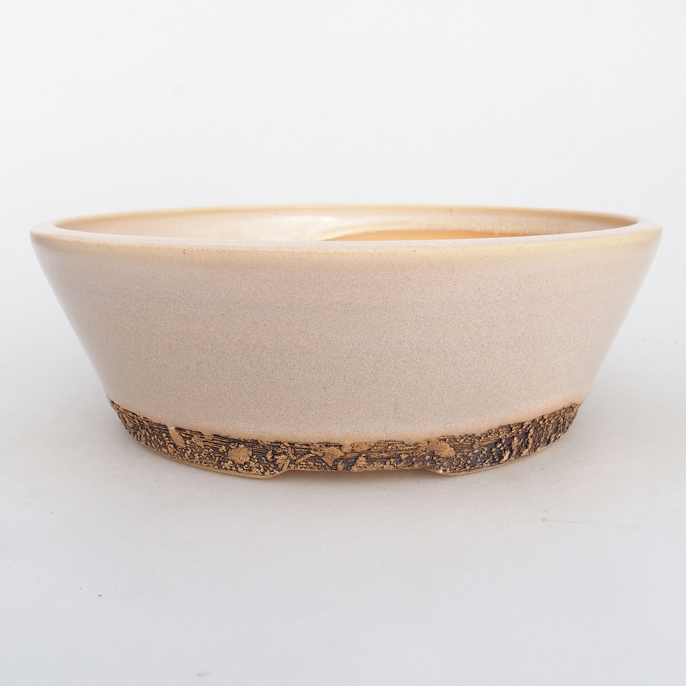 Ceramic bonsai bowl 22 x 22 x 7,5 cm, colour beige