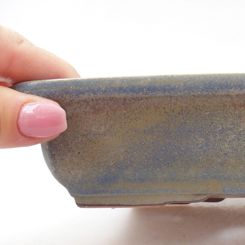 Ceramic bonsai bowl 17,5 x 13 x 4 cm, color blue