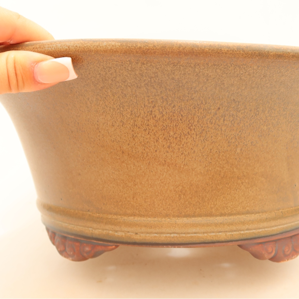 Ceramic bonsai bowl 29 x 29 x 12 cm, brown