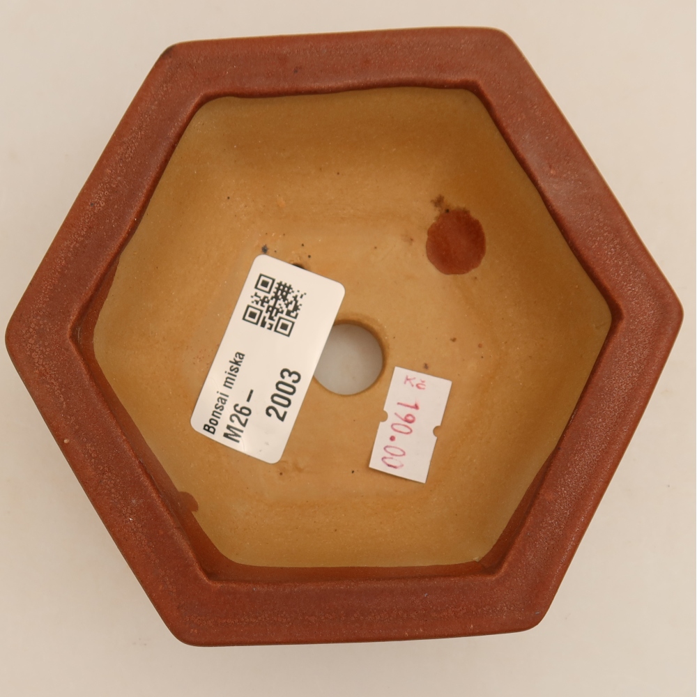 Ceramic bonsai pot, 12 x 10.5 x 4 cm, burgundy