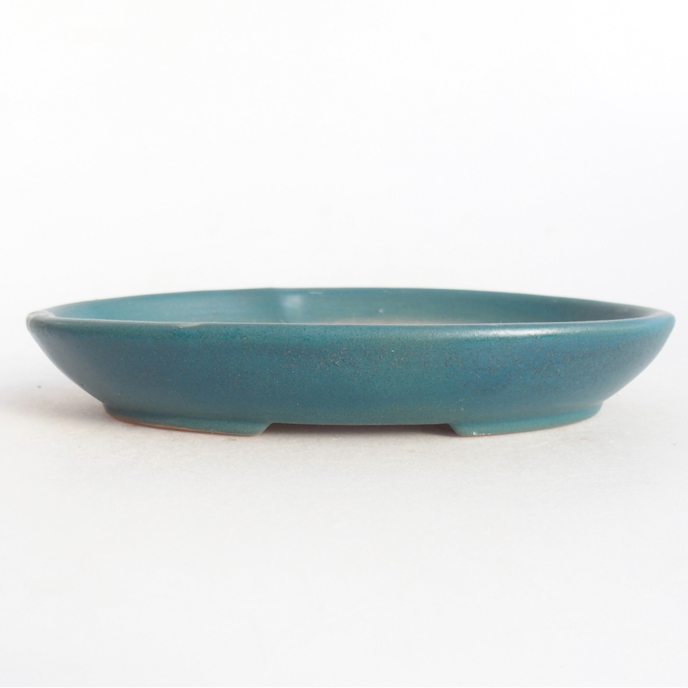 Ceramic bonsai bowl 15,5 x 11 x 2,5 cm, colour blue