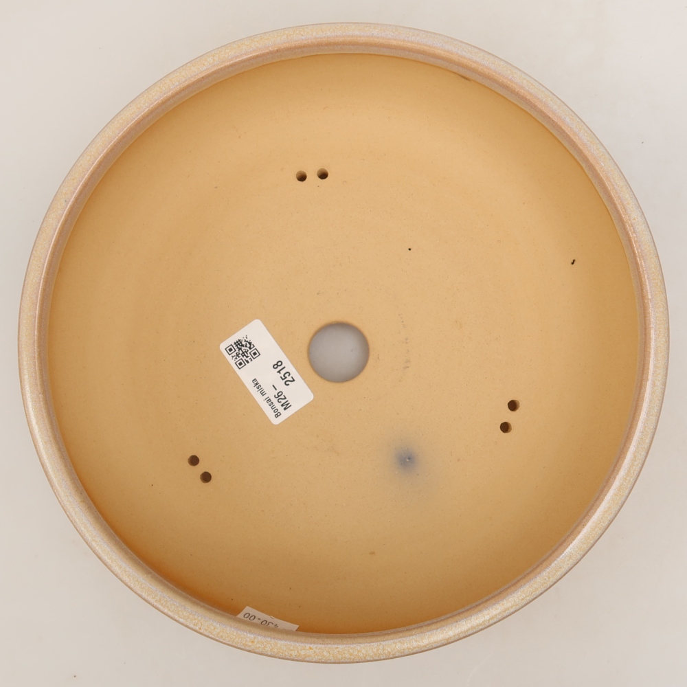 Ceramic bonsai pot, 22.5 x 22.5 x 6.5 cm, beige