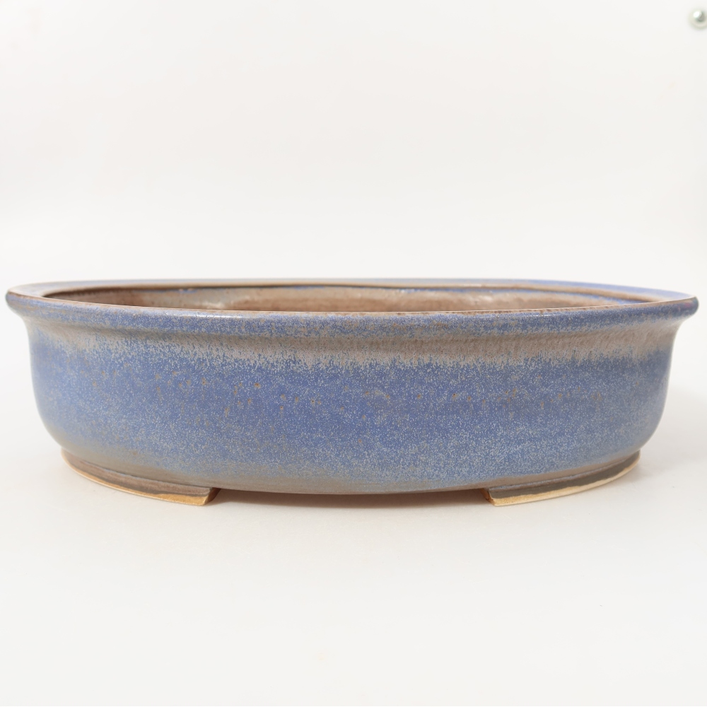 Ceramic bonsai pot, 31.5 x 27.5 x 7 cm, blue
