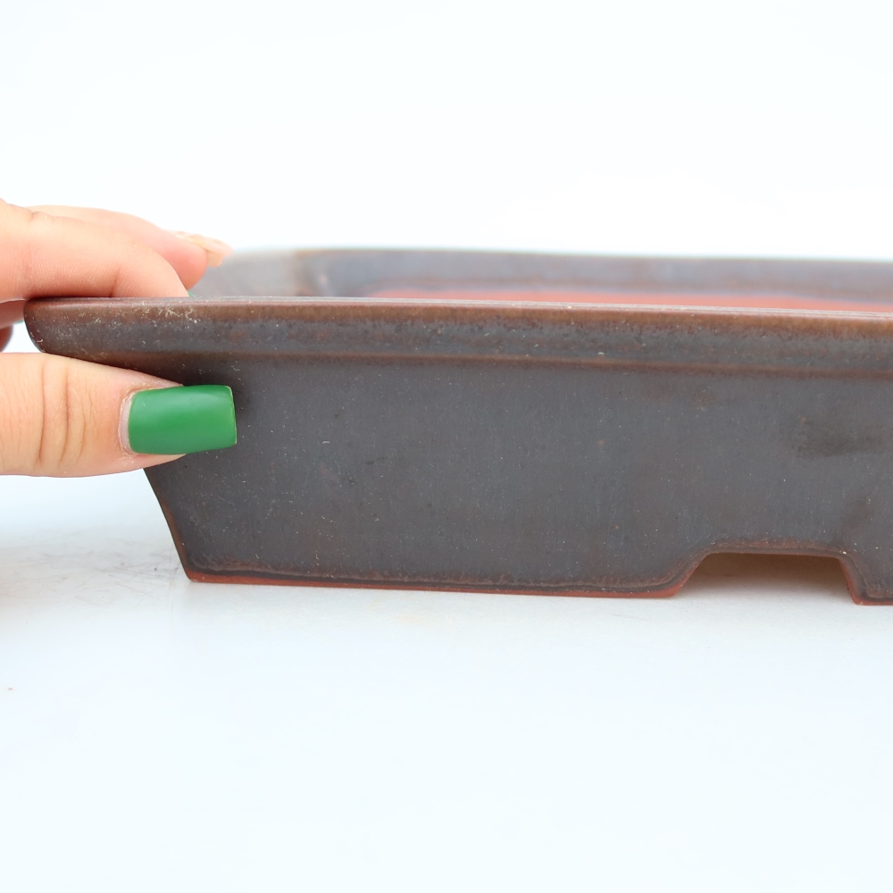 Ceramic Bowl  26 x 20 x 5 cm, brown