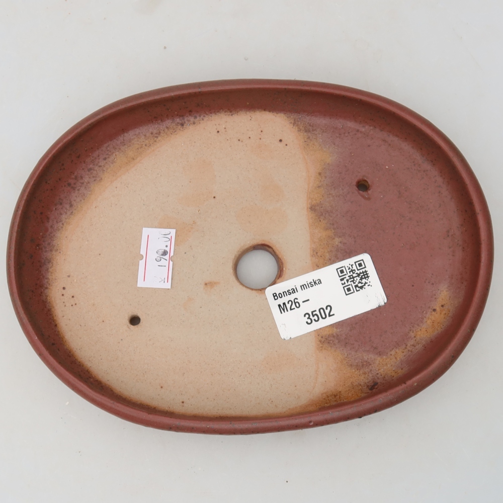 Ceramic bonsai pot, 17 x 12 x 2.5 cm, pink