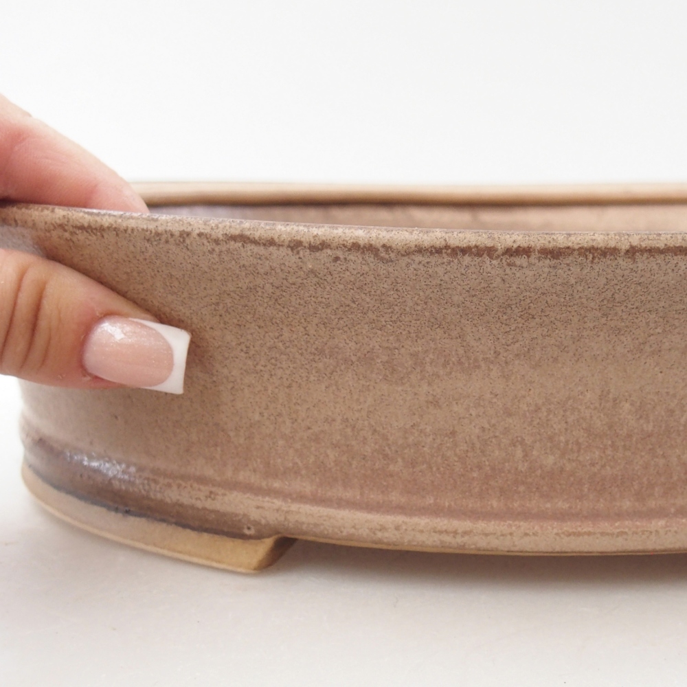 Ceramic bonsai bowl 27 x 24 x 6 cm, colour beige