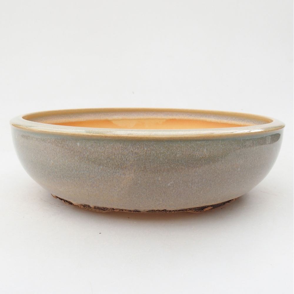 Ceramic bonsai bowl 20 x 20 x 5,5 cm, color green