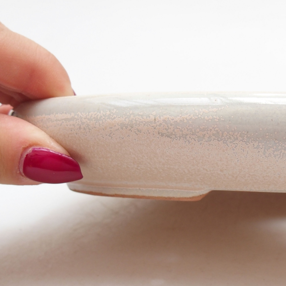 Ceramic bonsai bowl 22 x 16,5 x 3 cm, color beige