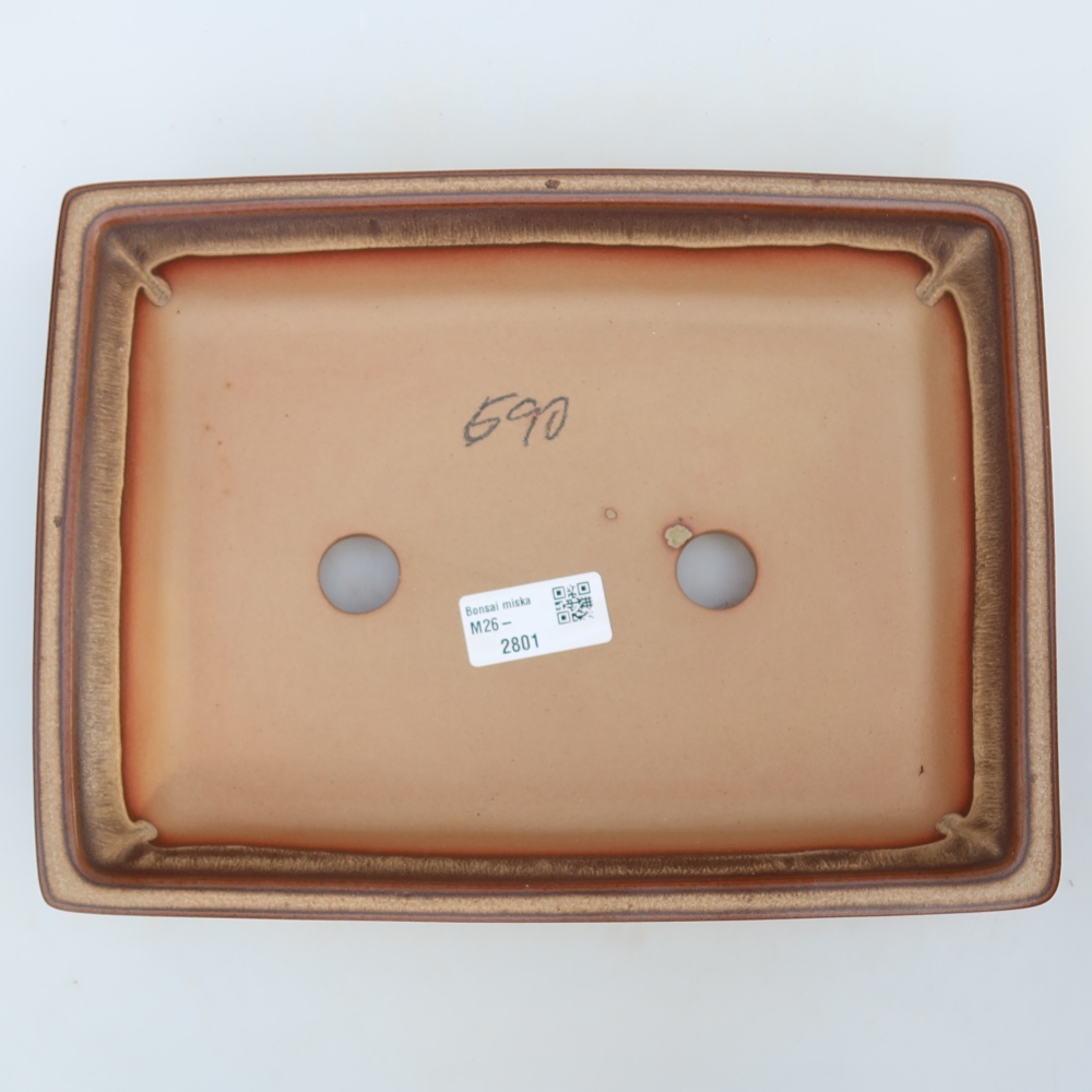 Ceramic Bowl  26 x 20 x 5 cm, brown