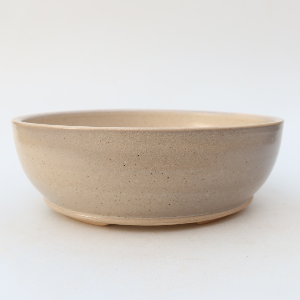 Ceramic bonsai bowl 19,5 x 19,5 x 6,5 cm, colour beige