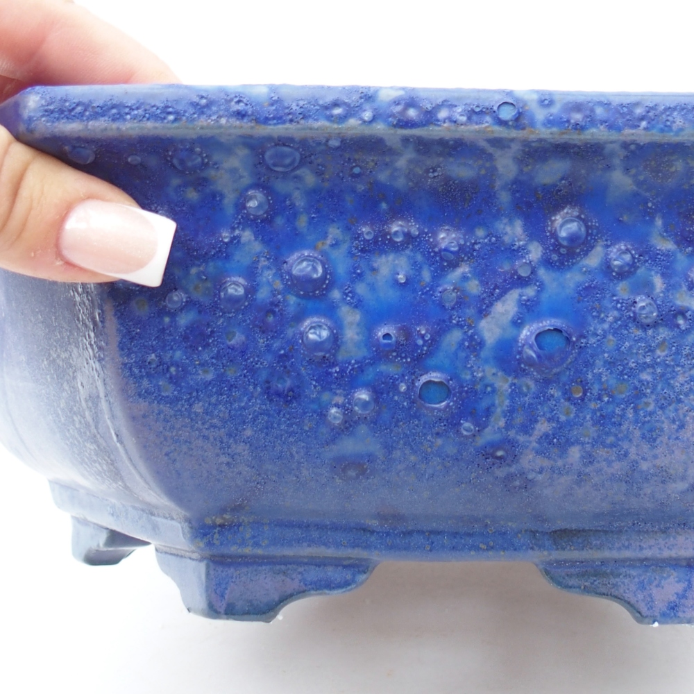 Ceramic bonsai bowl 28 x 24,5 x 9 cm, colour blue