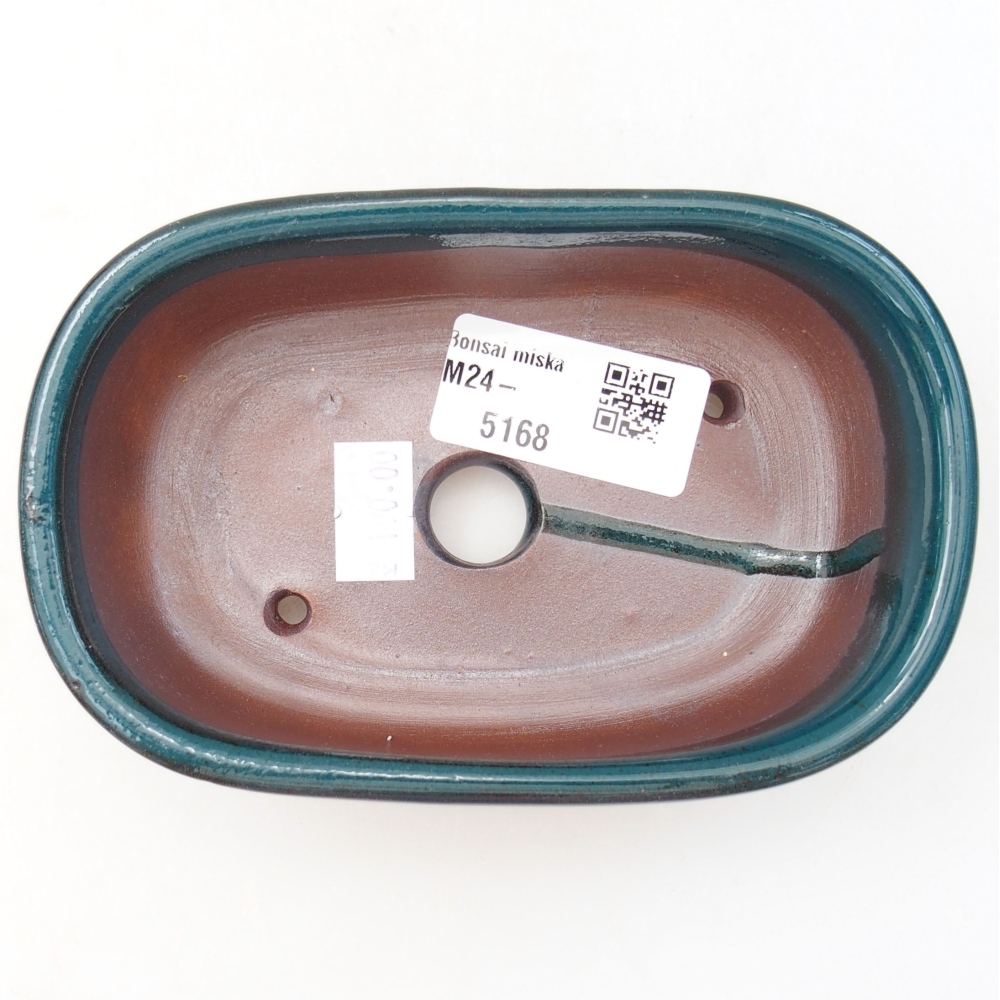 Ceramic bonsai bowl  13 x 9 x 4 cm, color green