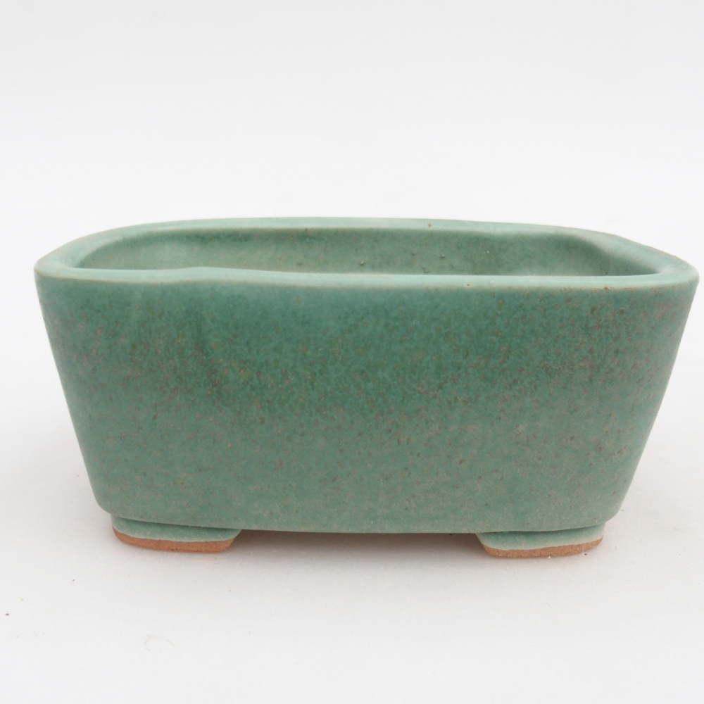 Ceramic bonsai bowl 13,5 x 10,5 x 6 cm, green